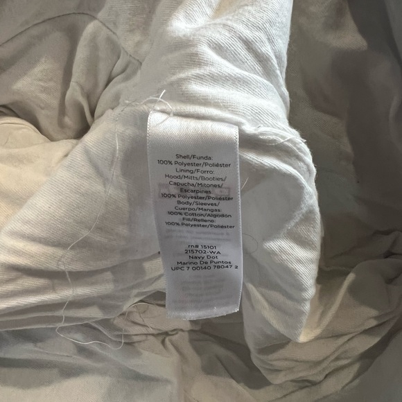 Snowsuit Polka Dot Navy with ruffle detail and ears on hood - Picture 7 of 9